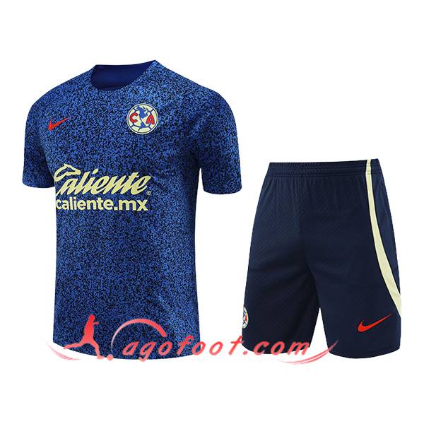 Ensemble Training T-Shirts + Shorts Club America Bleu/Noir/Vert 2024/2025