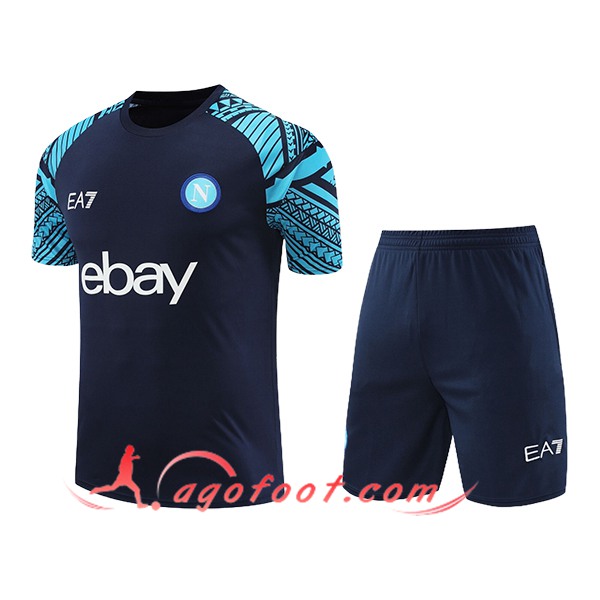 Ensemble Training T-Shirts + Shorts SSC Naples Bleu Foncé 2024/2025