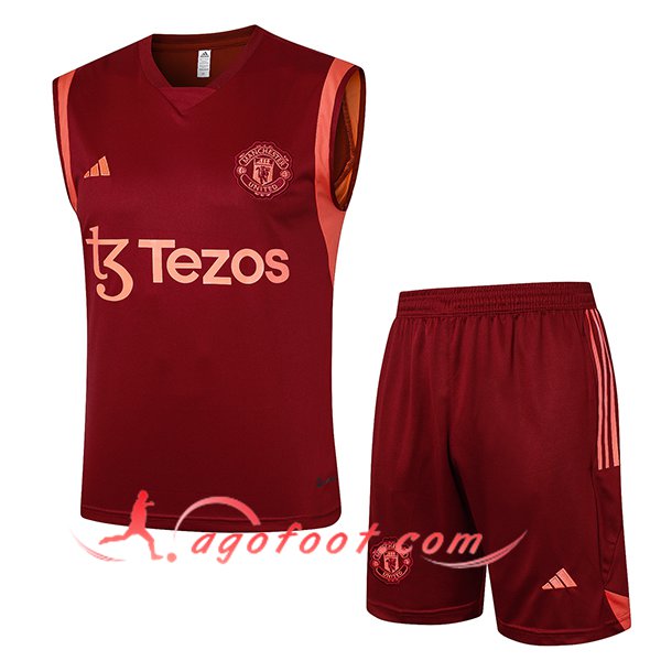 Ensemble Training Debardeur + Shorts Manchester United Rouge 2024/2025 -03