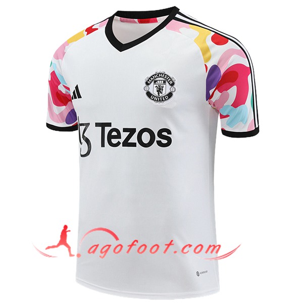 Training T-Shirts Manchester United Blanc/Noir 2024/2025