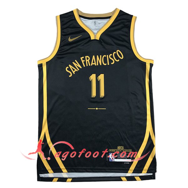 Maillot Golden State Warriors (THOMPSON #11) 2023/24 Noir/Jaune -02