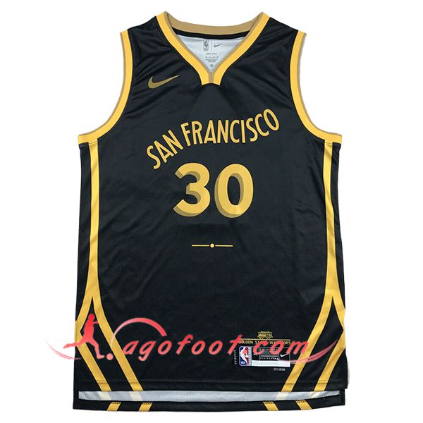 Maillot Golden State Warriors (CURRY #30) 2023/24 Noir/Jaune -05