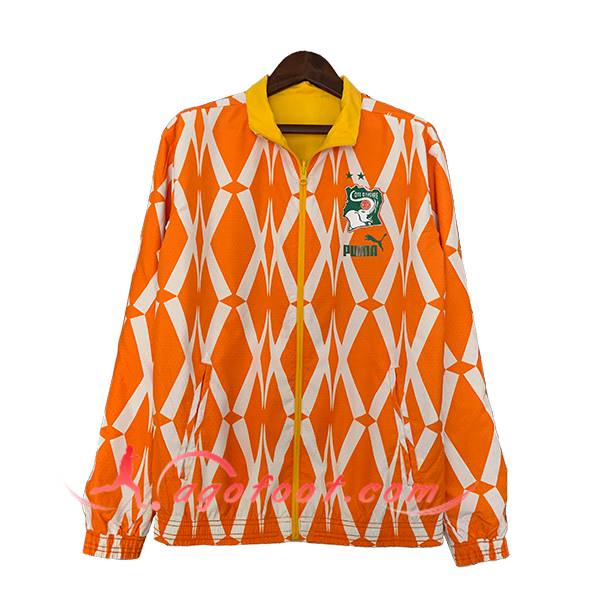Coupe-Vent Cote d'Ivoire Orange/Blanc 2023/2024