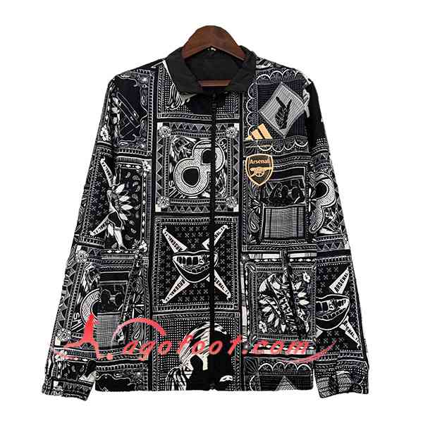 Coupe-Vent Arsenal Noir/Gris/Blanc 2023/2024