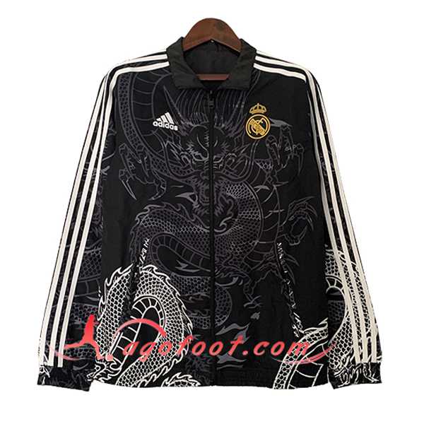 Coupe-Vent Real Madrid Noir/Gris/Blanc 2023/2024