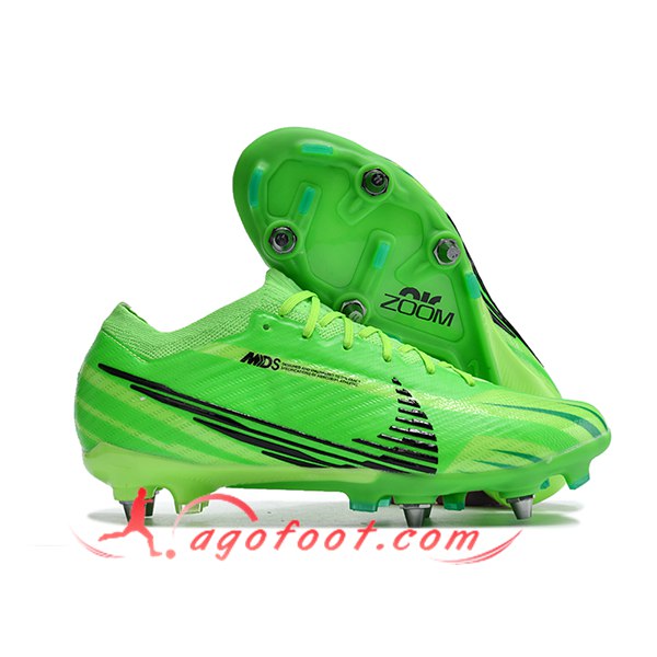 Nike Chaussures de Foot Air Zoom Mercurial Vapor XV Elite SG Vert/Noir -02