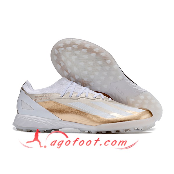 Adidas Chaussures de Foot X CRAZYFAST.1 TF BOOTS Blanc/Brun