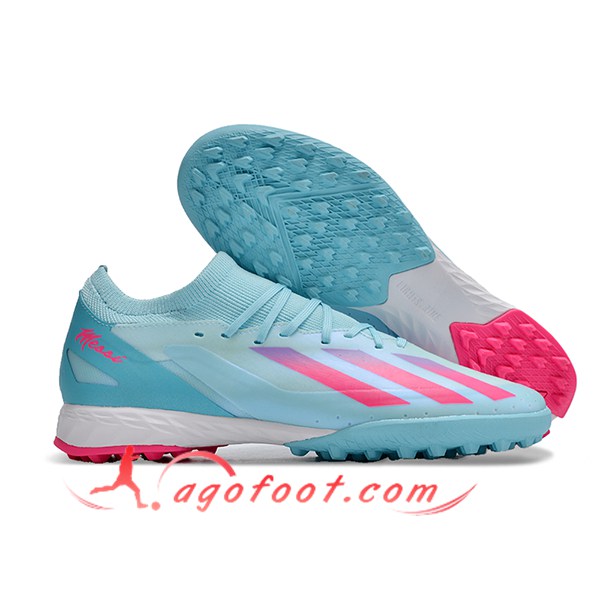 Adidas Chaussures de Foot X CRAZYFAST.3 TF BOOTS Bleu/Rose