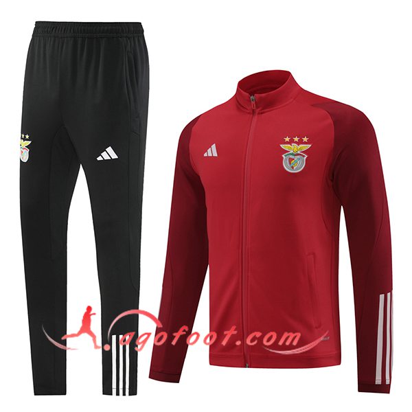 Ensemble Survetement de Foot Veste Foot Benfica Rouge/Noir 2023/2024