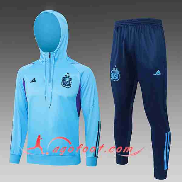 Ensemble Survetement Veste A Capuche Argentine Enfant Bleu 2023/2024