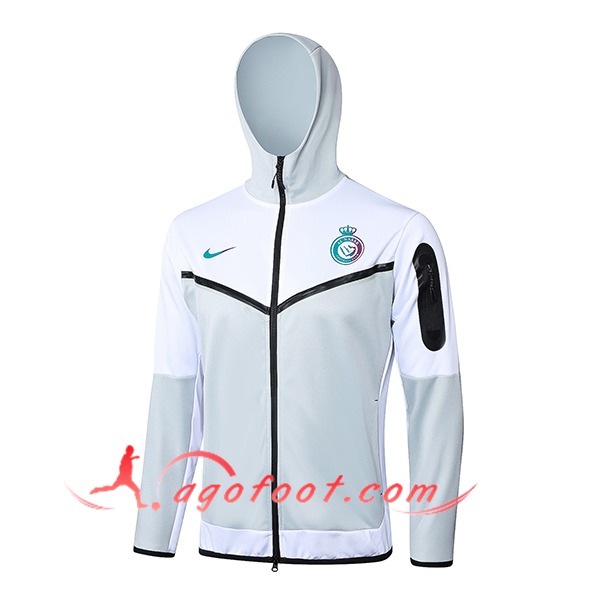 Veste A Capuche Al-Nassr Gris/Blanc/Noir 2023/2024