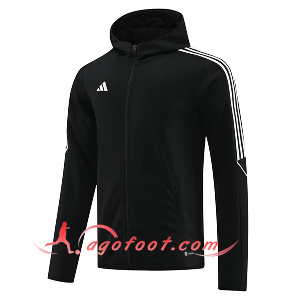 Veste A Capuche Adidas Noir/Blanc 2023/2024
