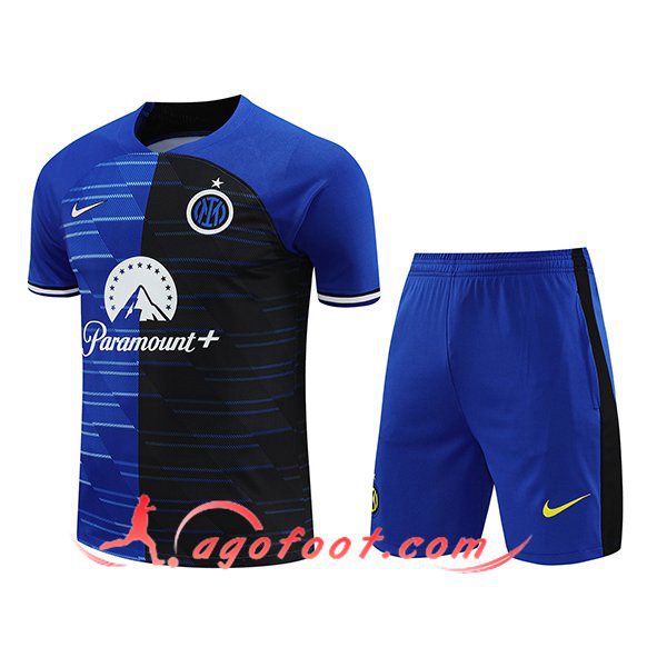 Ensemble Training T-Shirts + Shorts Inter Milan Bleu/Noir 2024/2025