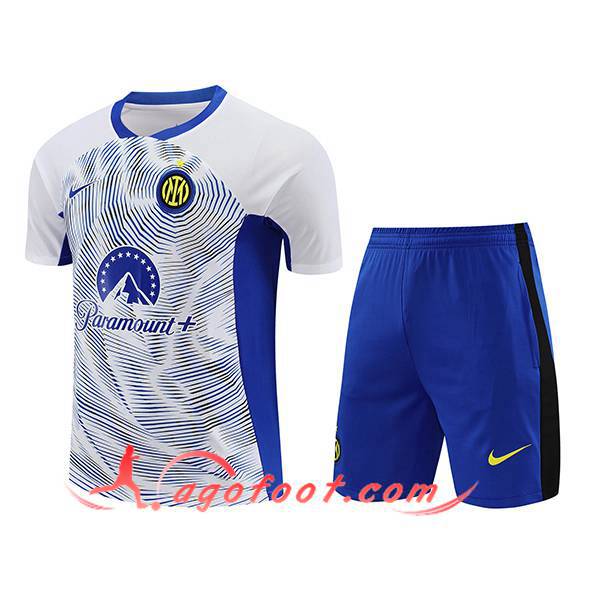 Ensemble Training T-Shirts + Shorts Inter Milan Blanc/Bleu 2024/2025