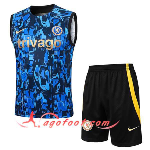 Ensemble Training Debardeur + Shorts FC Chelsea Bleu/Noir 2024/2025