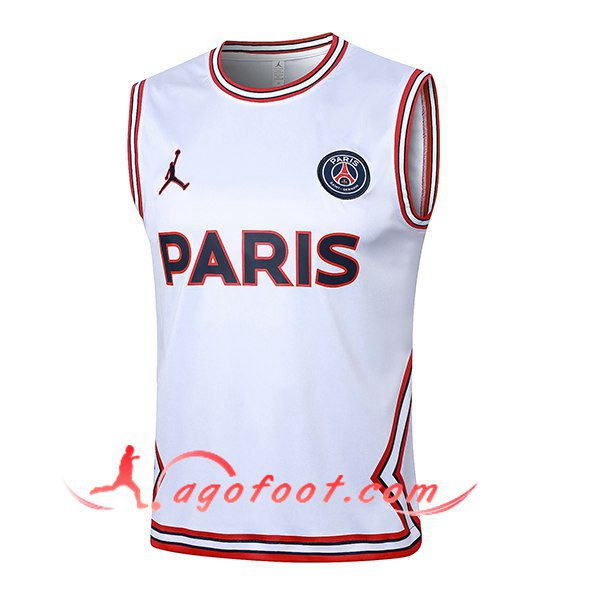 Training Debardeur Jordan PSG Blanc/Rouge 2024/2025