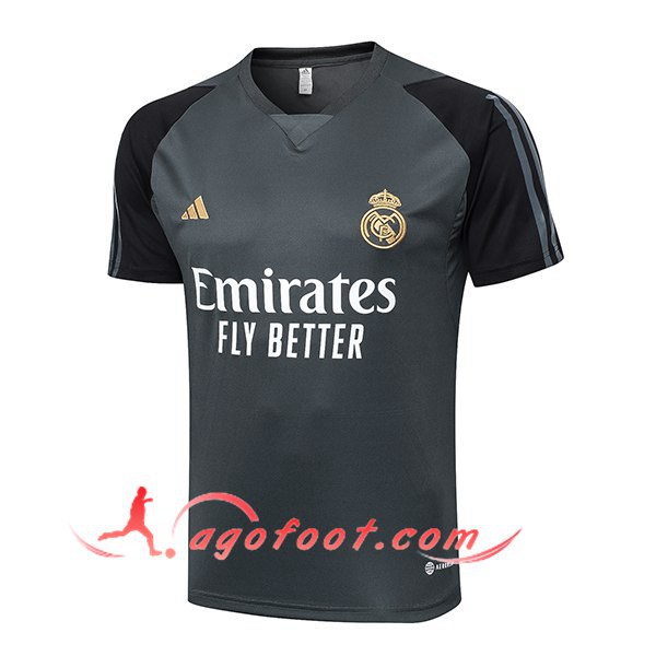 Training T-Shirts Real Madrid Gris/Noir 2024/2025