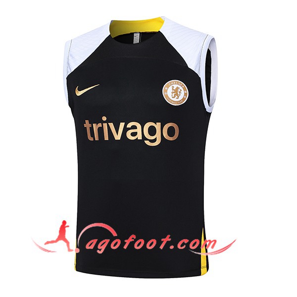 Training Debardeur FC Chelsea Blanc/Noir/Jaune 2024/2025