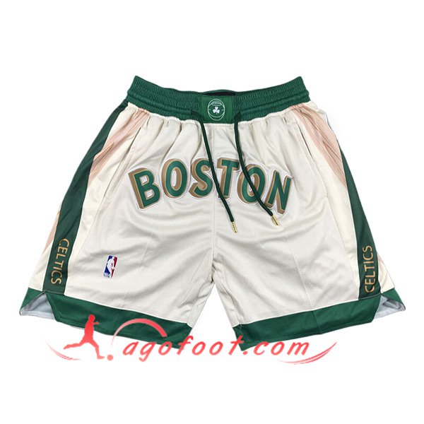 Shorts NBA Boston Celtics 2024/25 Beige/Vert