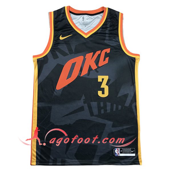 Maillot Oklahoma City Thunder (GIDDEY #3) 2024/25 Noir/Rouge/Jaune