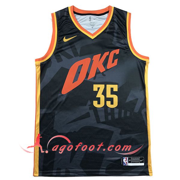 Maillot Oklahoma City Thunder (DURANT #35) 2024/25 Noir/Rouge/Jaune