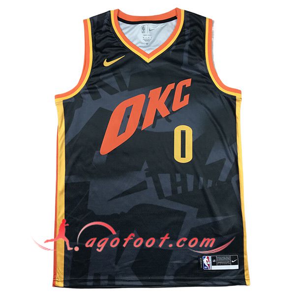 Maillot Oklahoma City Thunder (WESTBROOK #0) 2024/25 Noir/Rouge/Jaune