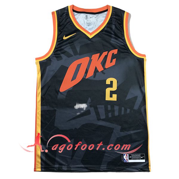 Maillot Oklahoma City Thunder (GILGEOUS-ALEXANDER #2) 2024/25 Noir/Rouge/Jaune
