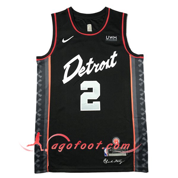 Maillot Detroit Pistons (CUNNINGHAM #2) 2024/25 Noir/Blanc/Orange
