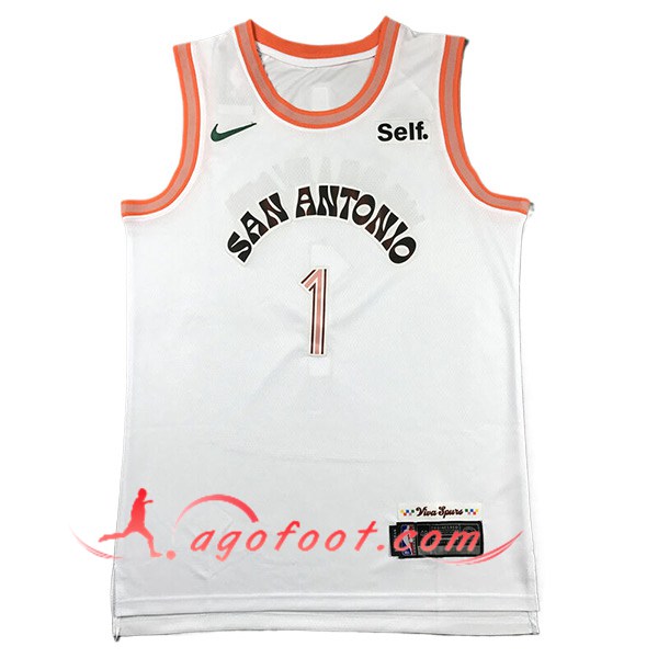 Maillot San Antonio Spurs (WEMBANYAMA #1) 2024/25 Blanc/Orange