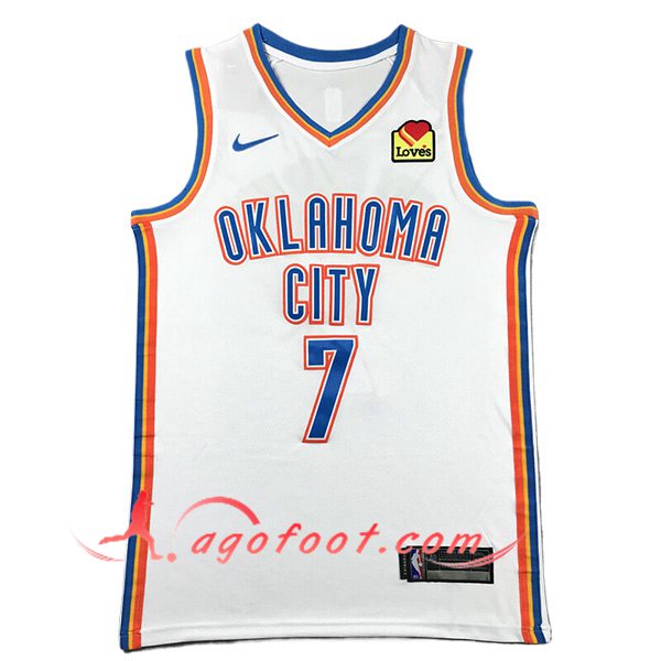 Maillot Oklahoma City Thunder (HOLMGREN #7) 2024/25 Blanc/Bleu/Orange