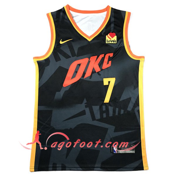 Maillot Oklahoma City Thunder (HOLMGREN #7) 2024/25 Noir/Gris/Jaune/Orange