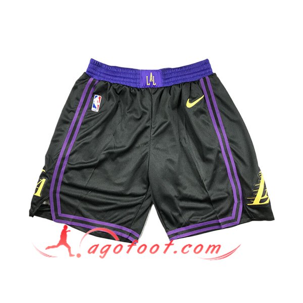 Shorts NBA Los Angeles Lakers 2024/25 Noir/Pourpre/Jaune
