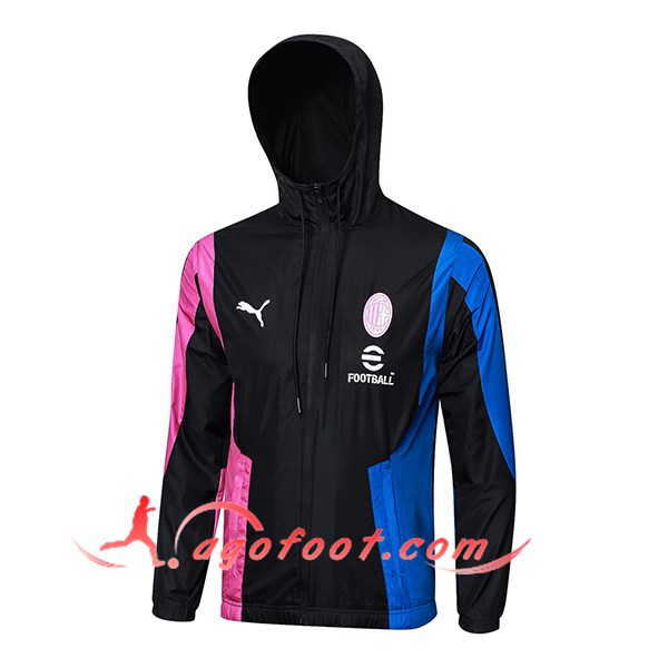 Coupe-Vent Milan AC Noir/Rose/Bleu 2024/2025