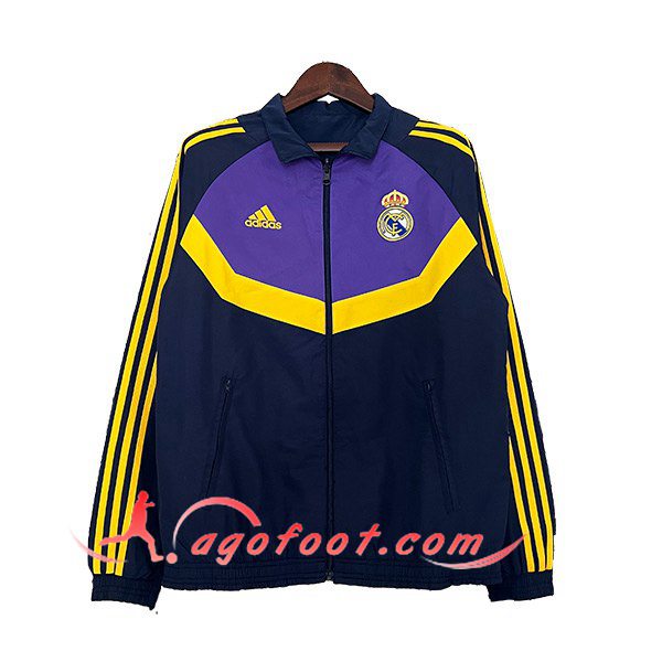 Coupe-Vent Real Madrid Noir/Pourpre/Jaune 2024/2025