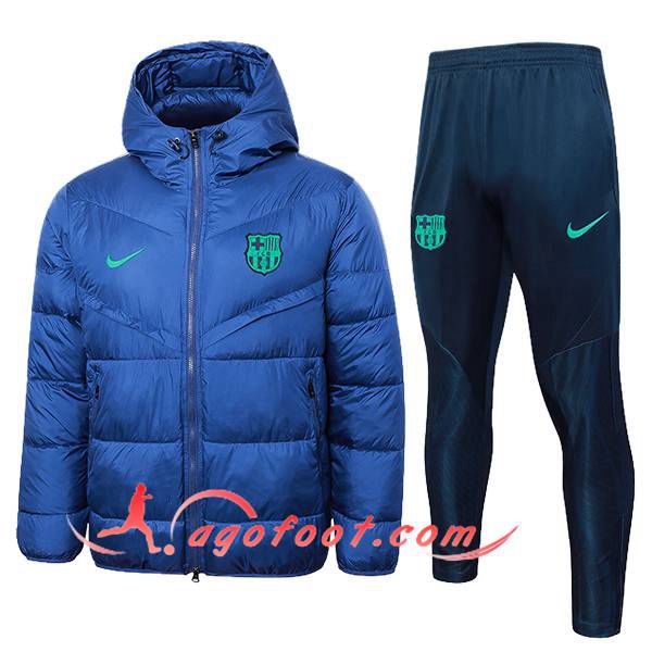 Ensemble Doudoune A Capuche FC Barcelone Bleu 2024/2025 -02