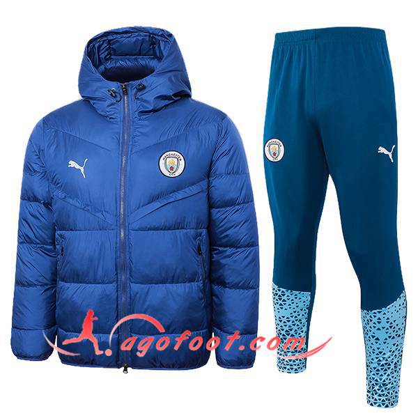 Ensemble Doudoune A Capuche Manchester City Bleu 2024/2025 -02