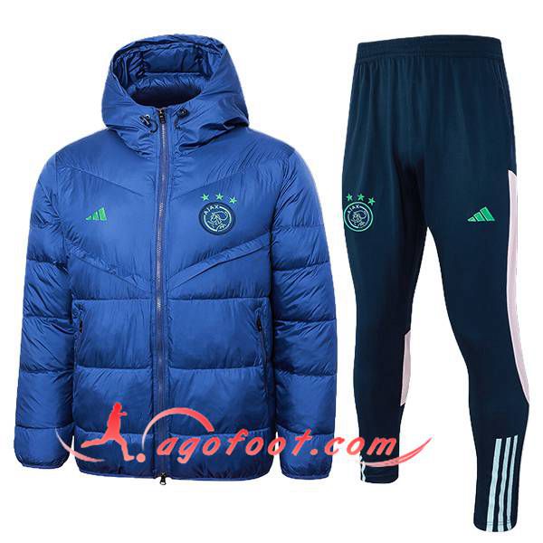 Ensemble Doudoune A Capuche Ajax Bleu 2024/2025