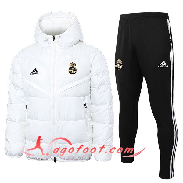 Ensemble Doudoune A Capuche Real Madrid Blanc 2024/2025