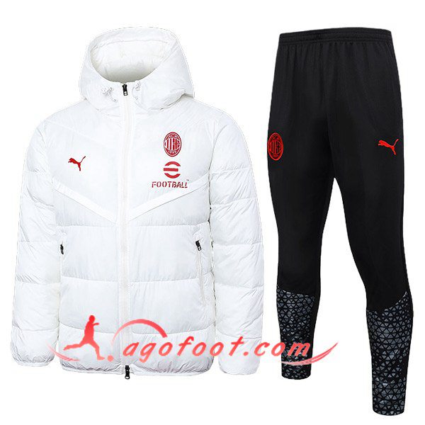 Ensemble Doudoune A Capuche Milan AC Blanc 2024/2025