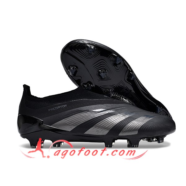 Adidas Chaussures de Foot PREDATOR ELITE LACELESS BOOTS FG Noir