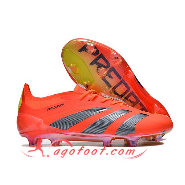 Adidas Chaussures de Foot Predator Elite FG Gris/Orange