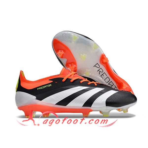 Adidas Chaussures de Foot Predator Elite FG Noir/Blanc/Pourpre