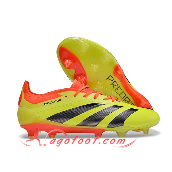 Adidas Chaussures de Foot Predator Elite FG Noir/Vert/Orange