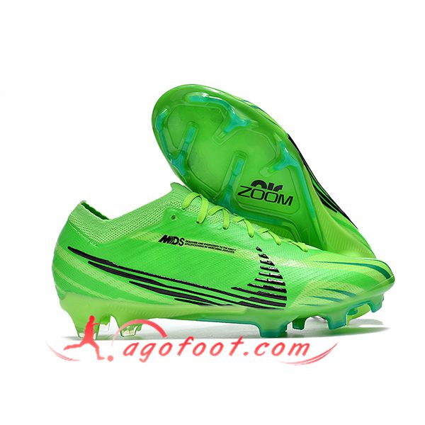 Nike Chaussures de Foot AIR Zoom Mercurial Vapor 15 Elite XXV MDS FG Vert/Noir -03