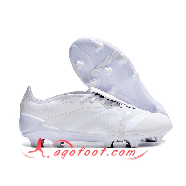 Adidas Chaussures de Foot Predator Elite Tongue FG Blanc