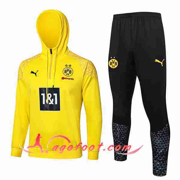 Ensemble Survetement Veste A Capuche Dortmund Jaune/Noir 2024/2025