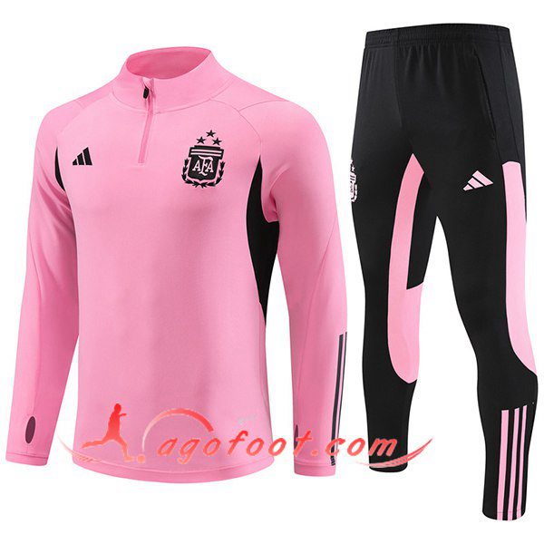 Ensemble Survetement de Foot Argentine Rose/Noir 2024/2025