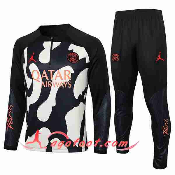 Ensemble Survetement de Foot Jordan PSG Noir/Beige 2024/2025