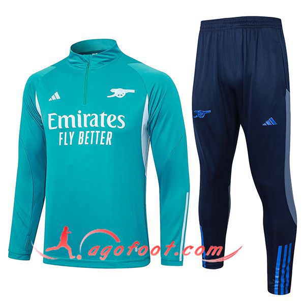 Ensemble Survetement de Foot Arsenal Vert/Bleu 2024/2025