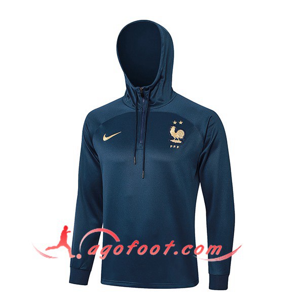 Sweatshirt Training Capuche France Bleu Marine 2024/2025